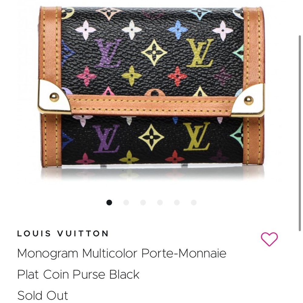 Louis Vuitton Monogram Multicolor Porte-Monnaie
Plat Coin Purse Black